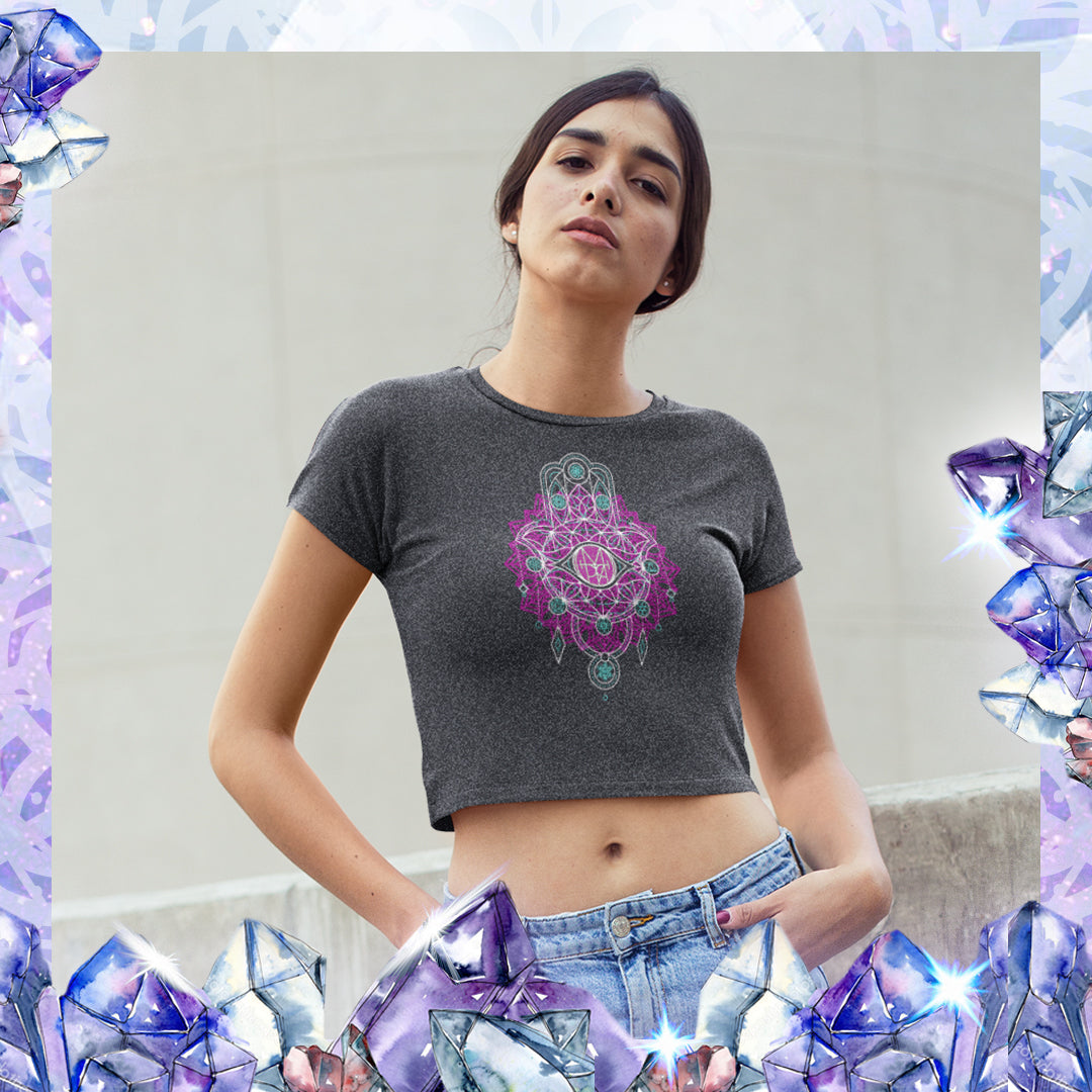 Hamsa Sigil Crop Top Organic Cotton yoga wear