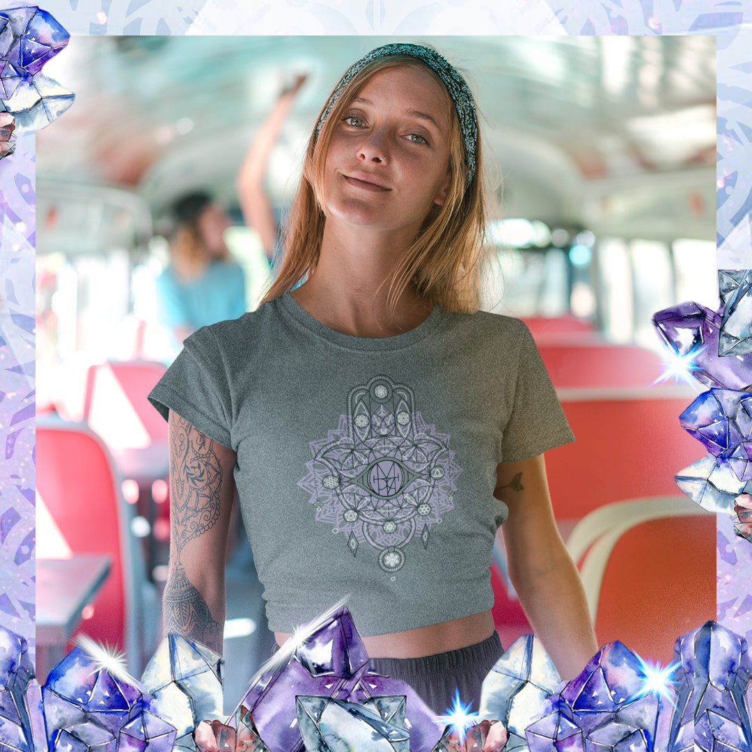 Hamsa Sigil Crop Top Organic Cotton yoga wear