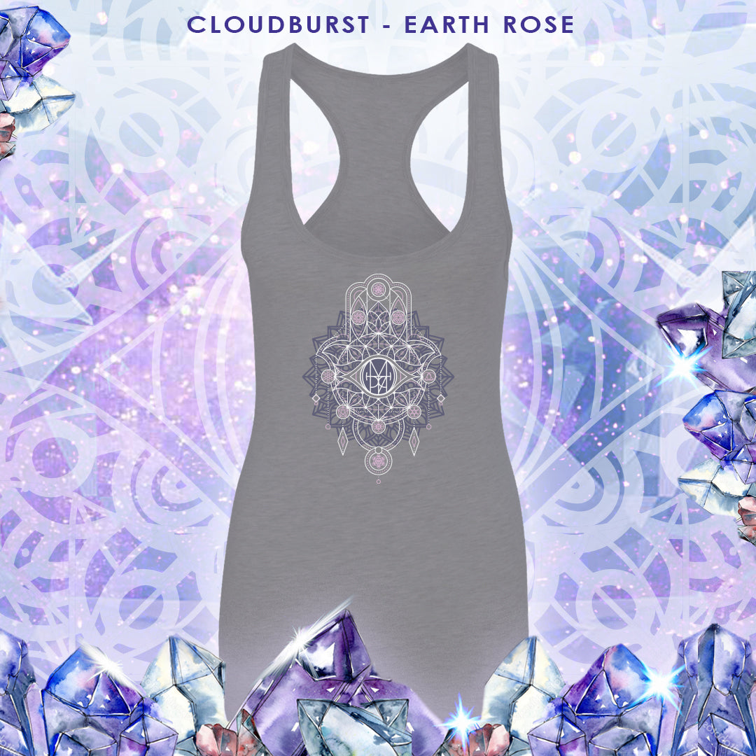 Hamsa Sigil Organic Cotton - Bamboo Racer Tanks - Yoga Wear