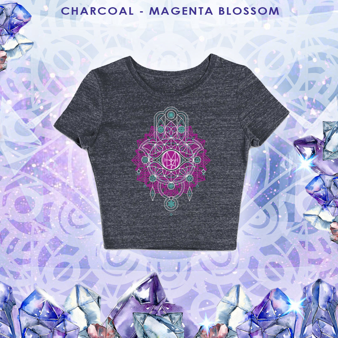 Hamsa Sigil Crop Top Organic Cotton yoga wear