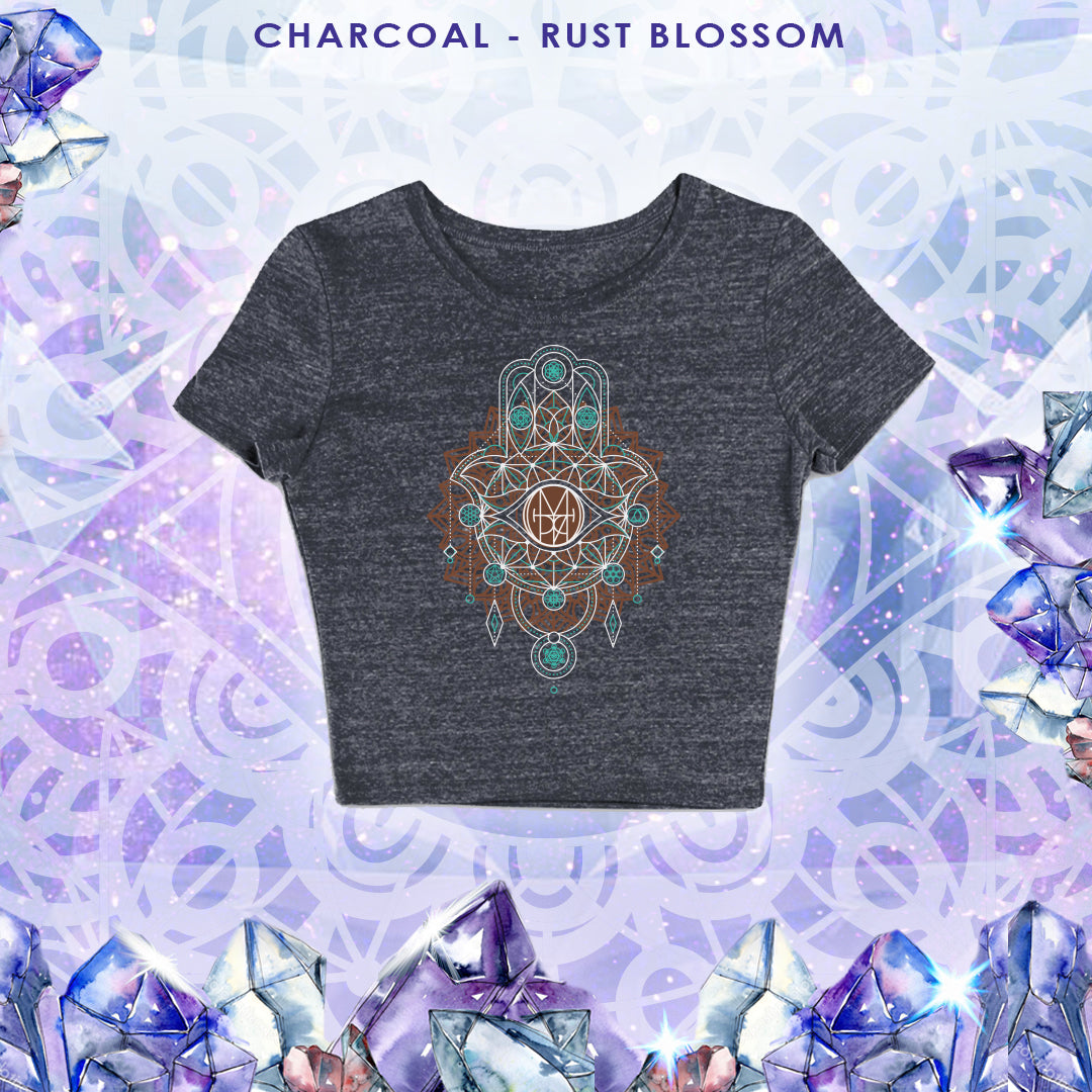 Hamsa Sigil Crop Top Organic Cotton yoga wear