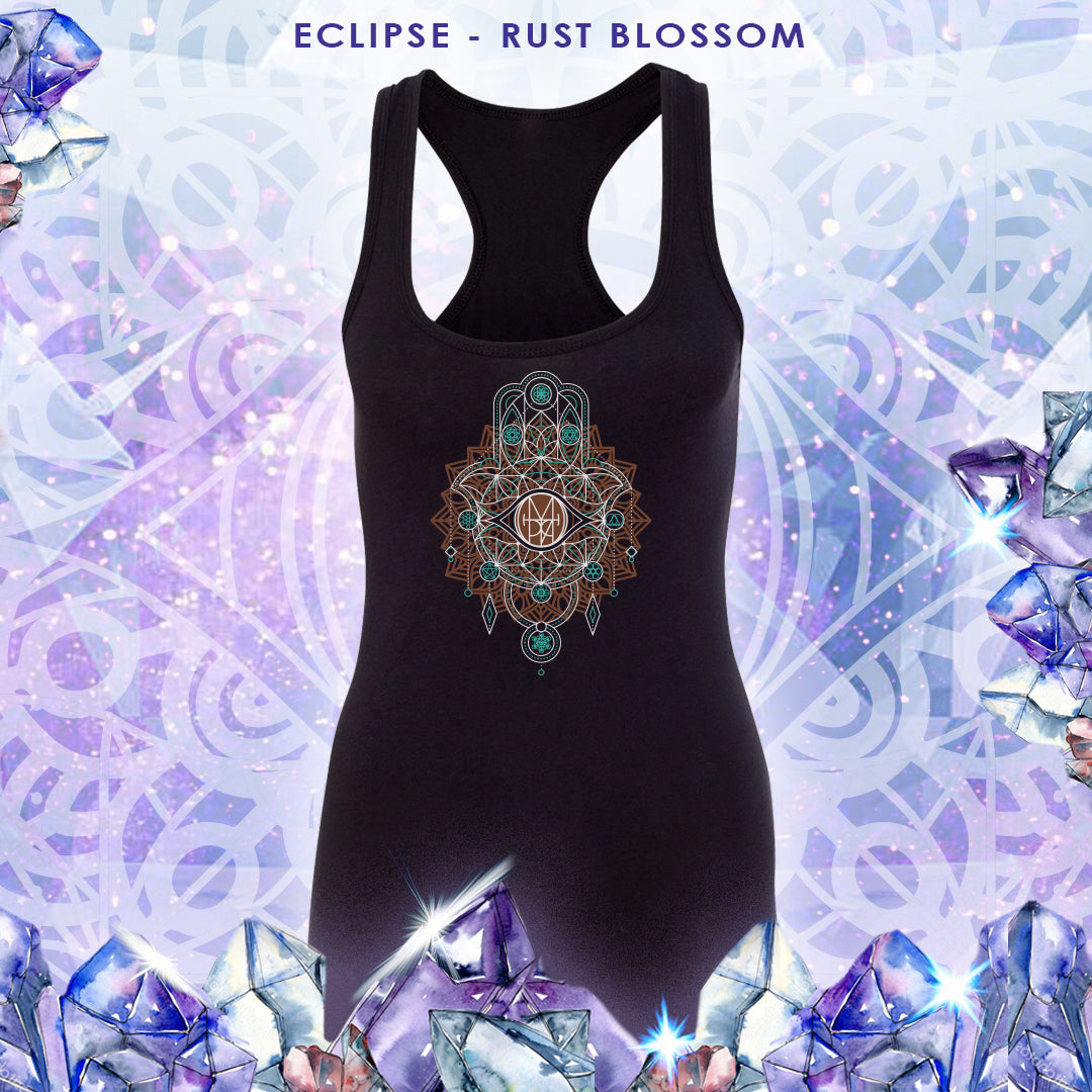 Hamsa Sigil Organic Cotton - Bamboo Racer Tanks - Yoga Wear