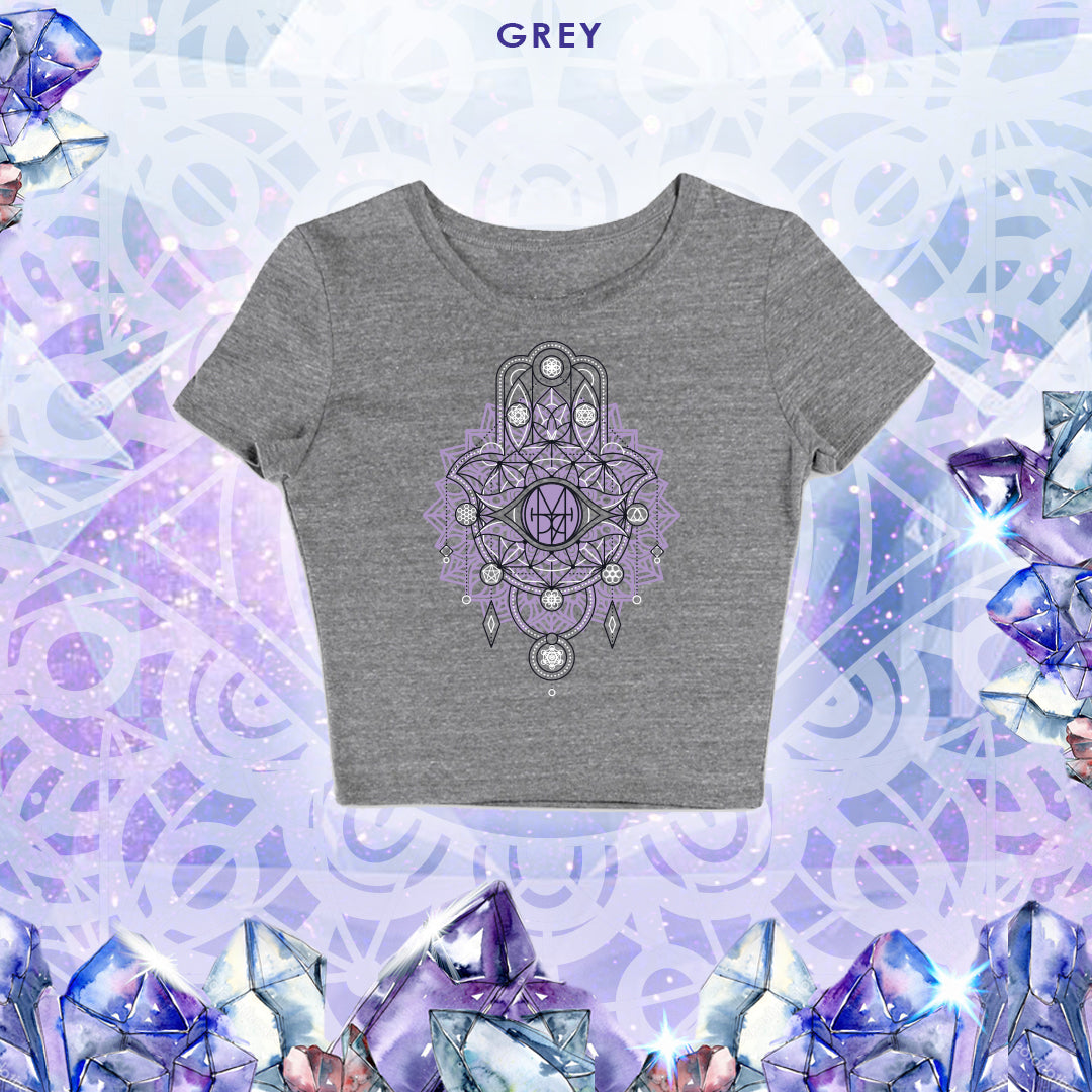 Hamsa Sigil Crop Top Organic Cotton yoga wear